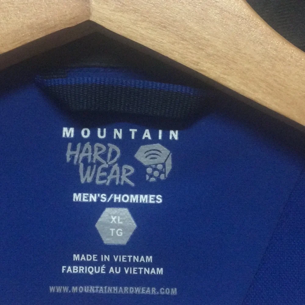 Men’s EUC MOUNTAIN HARDWEAR XL Blue Soft Shell Full Zip Jacket With Chest Pocket - Picture 14 of 16